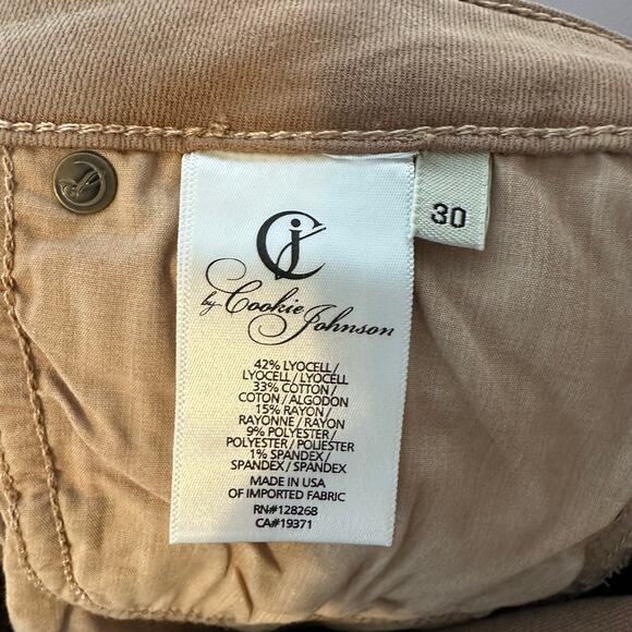 CJ by Cookie Johnson Faith Straight Brown Lyocell Cotton Khaki Jeans Size 30 - Picture 7 of 7